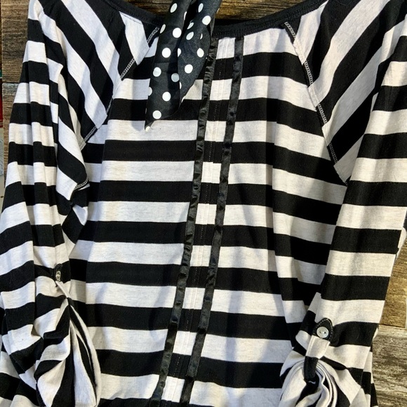 Calvin Klein Striking Tunic size 2X Black White Stripe as New - Picture 4 of 4